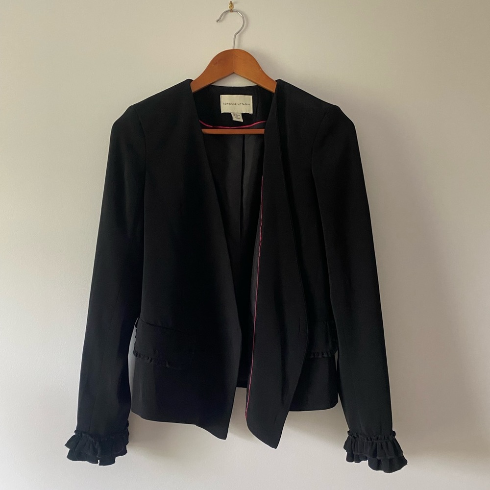 Black Ruffle Blazer